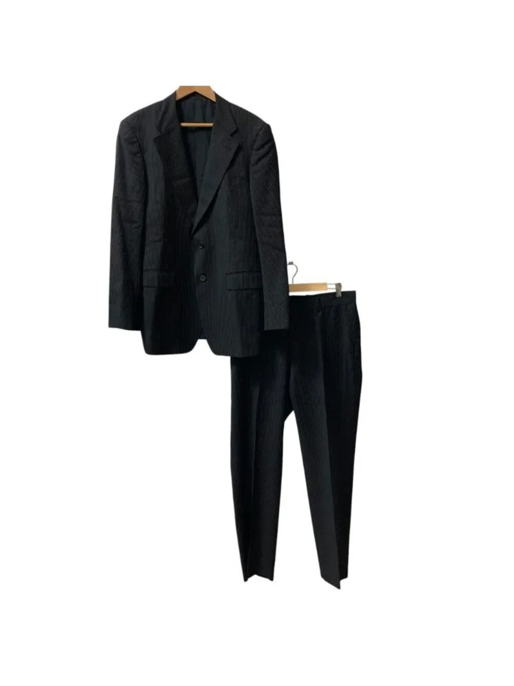 Gucci Pinstripe Tailored Jacket Trousers Pants Suit Set Black Spring Summer 50
